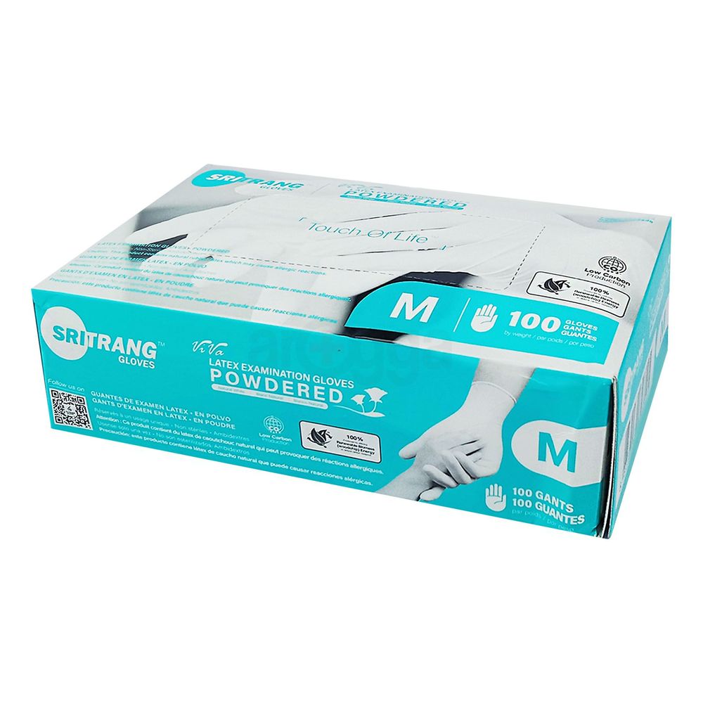 Examination Gloves White ( Sritrang ) M  