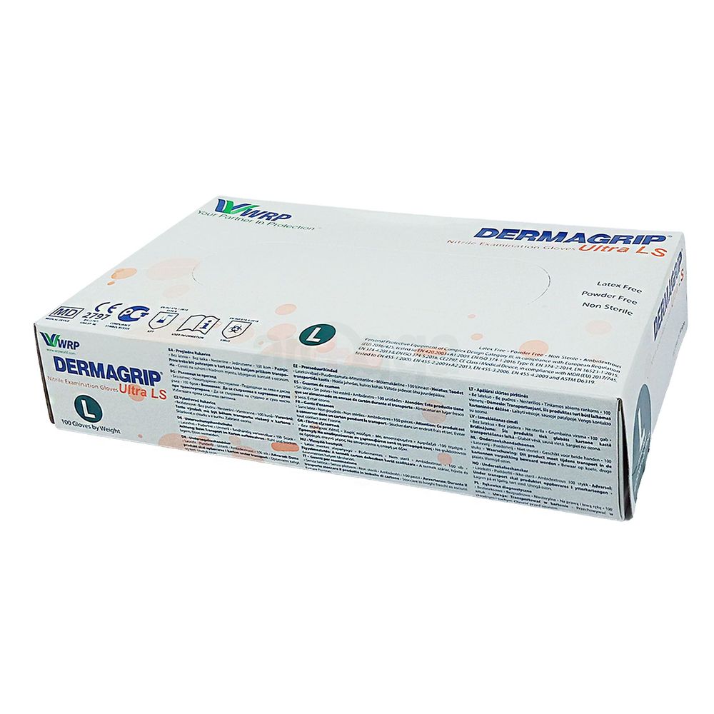 Examination Gloves Dermagrip Ultra LS Size-L  