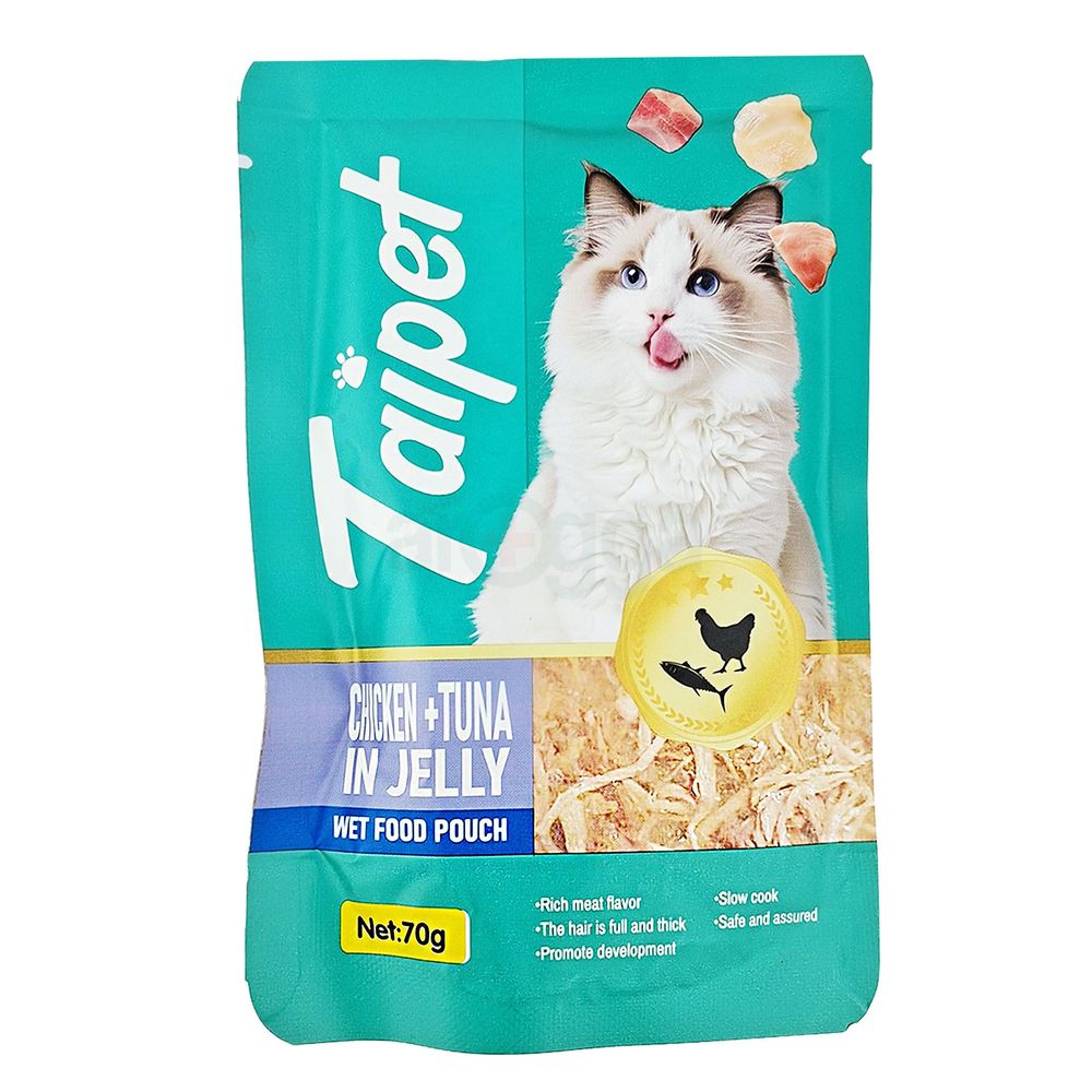 Taipet Pouch For All Cats Chicken And Tuna In Jelly 70gm  