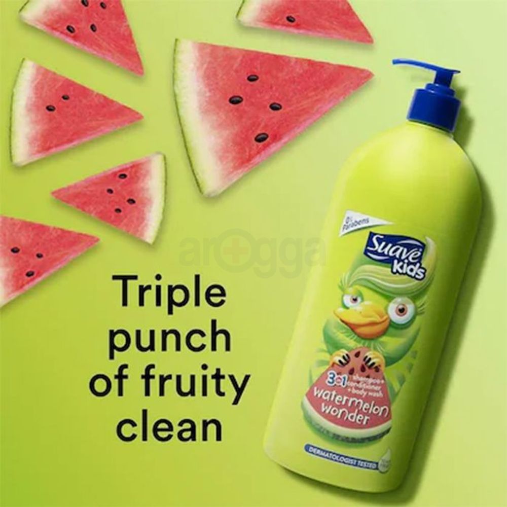 Suave Kids 3 in 1 Watermelon Wonder Shampoo, Conditioner & Body Wash 532ml  