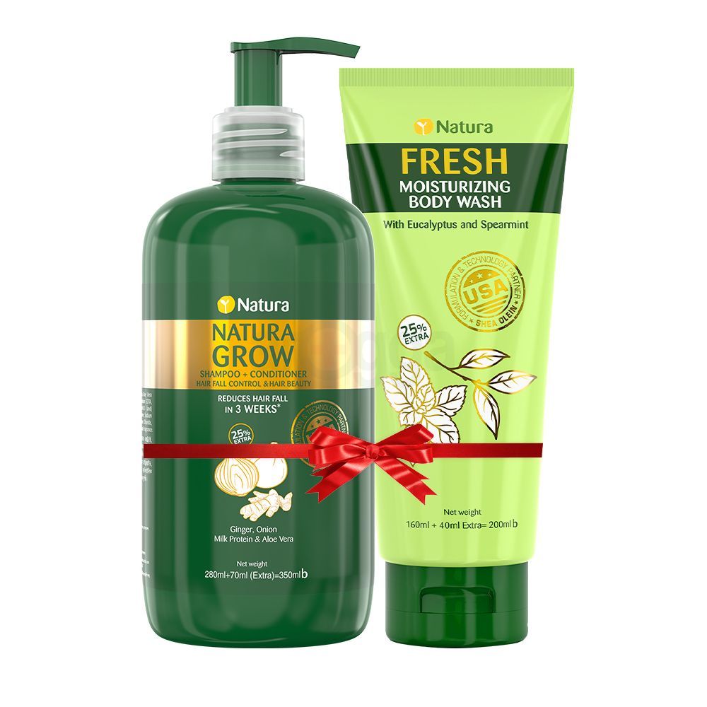 Natura Summer Combo (Buy 1 Grow Shampoo 350ml & Get 1 Body Wash 200ml Free)  