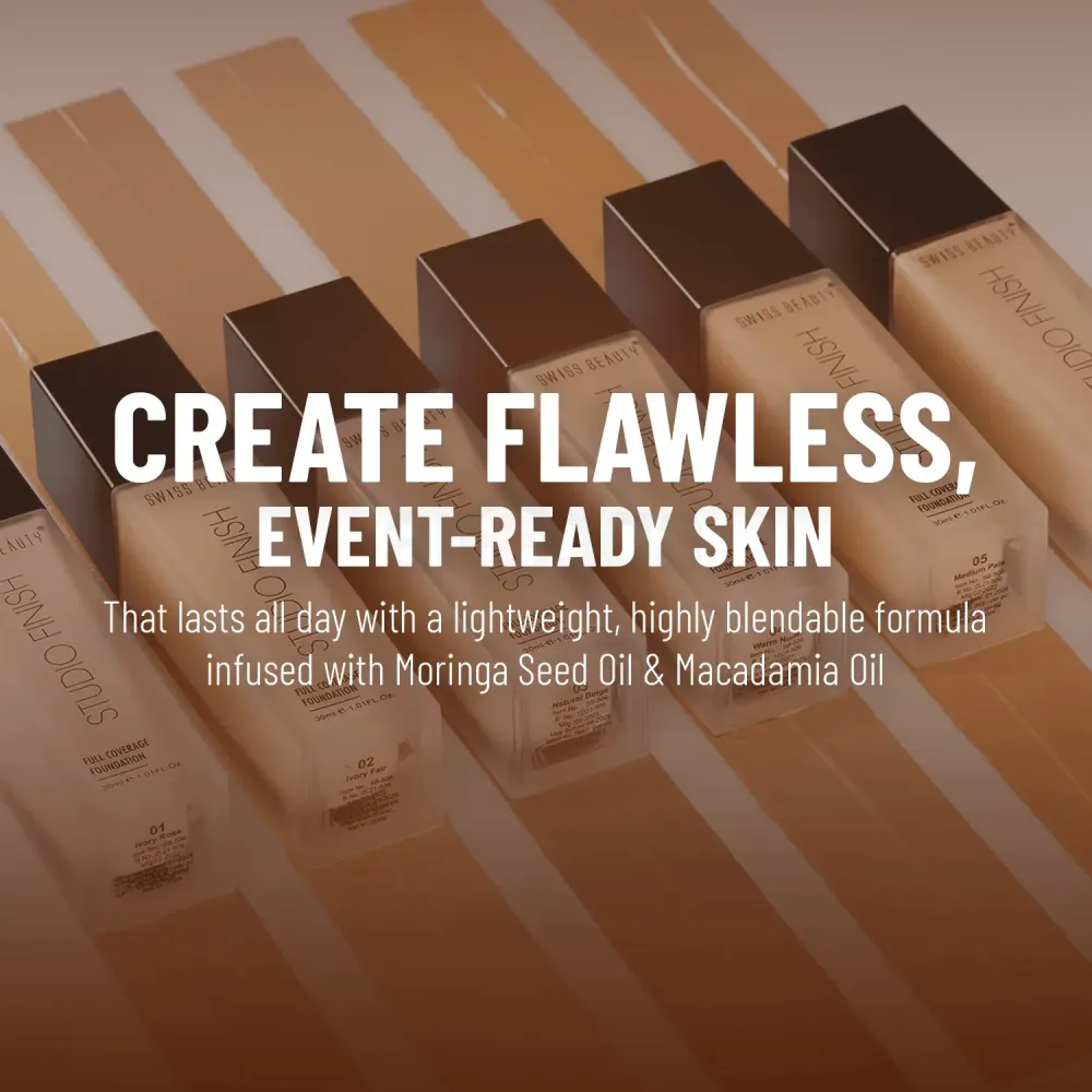 Swiss Beauty Studio Finish Fully Coverage Foundation - 01 Ivory Rose  