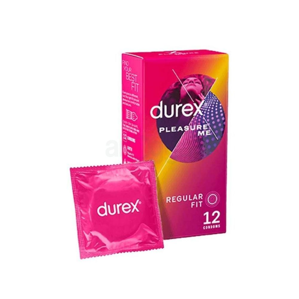 Durex Pleasure Me Regular Fit Dotted & Ribbed Condom - 12 pcs  