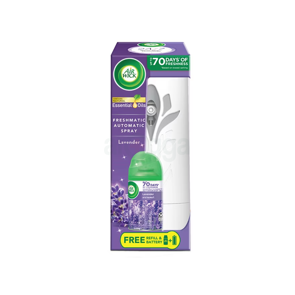 Air Wick Freshmatic Lavender Essential Oil Automatic Spray 250ml (Free Refill & Battery)  