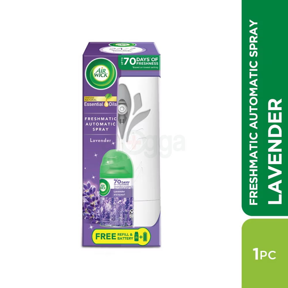 Air Wick Freshmatic Lavender Essential Oil Automatic Spray 250ml (Free Refill & Battery)  