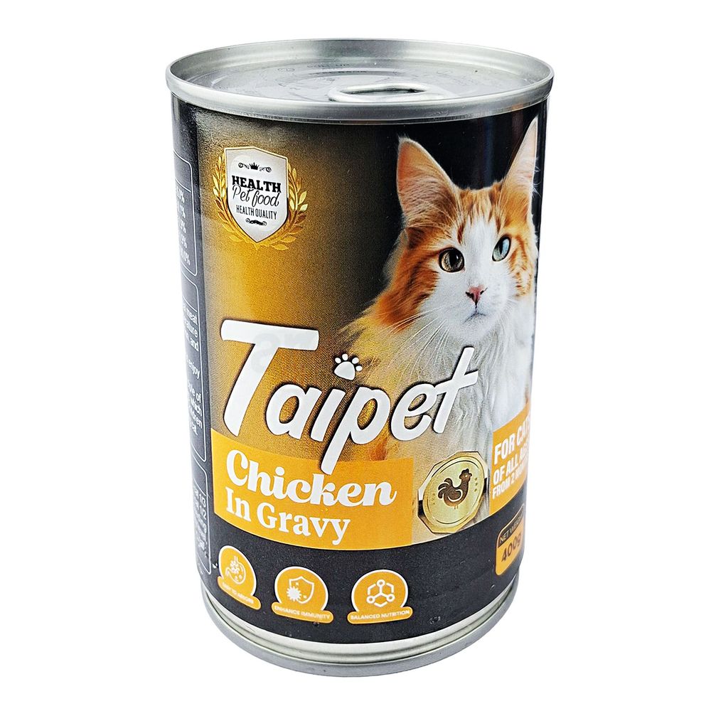 Taipet Can For All Cats From 2 Months Chicken In Gravy 400gm  