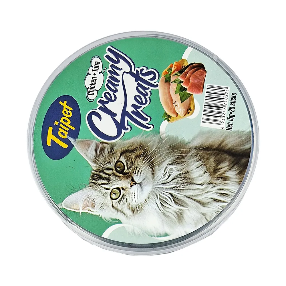Taipet Creamy Treats Chicken And Tuna Recipe 25pcs Jar 375gm  