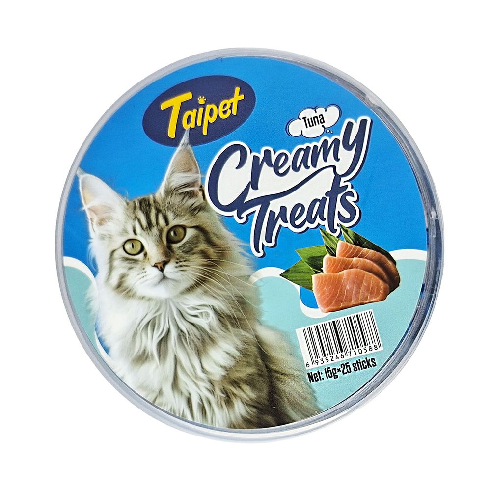 Taipet Creamy Treats Tuna Recipe 25pcs Jar 375gm  