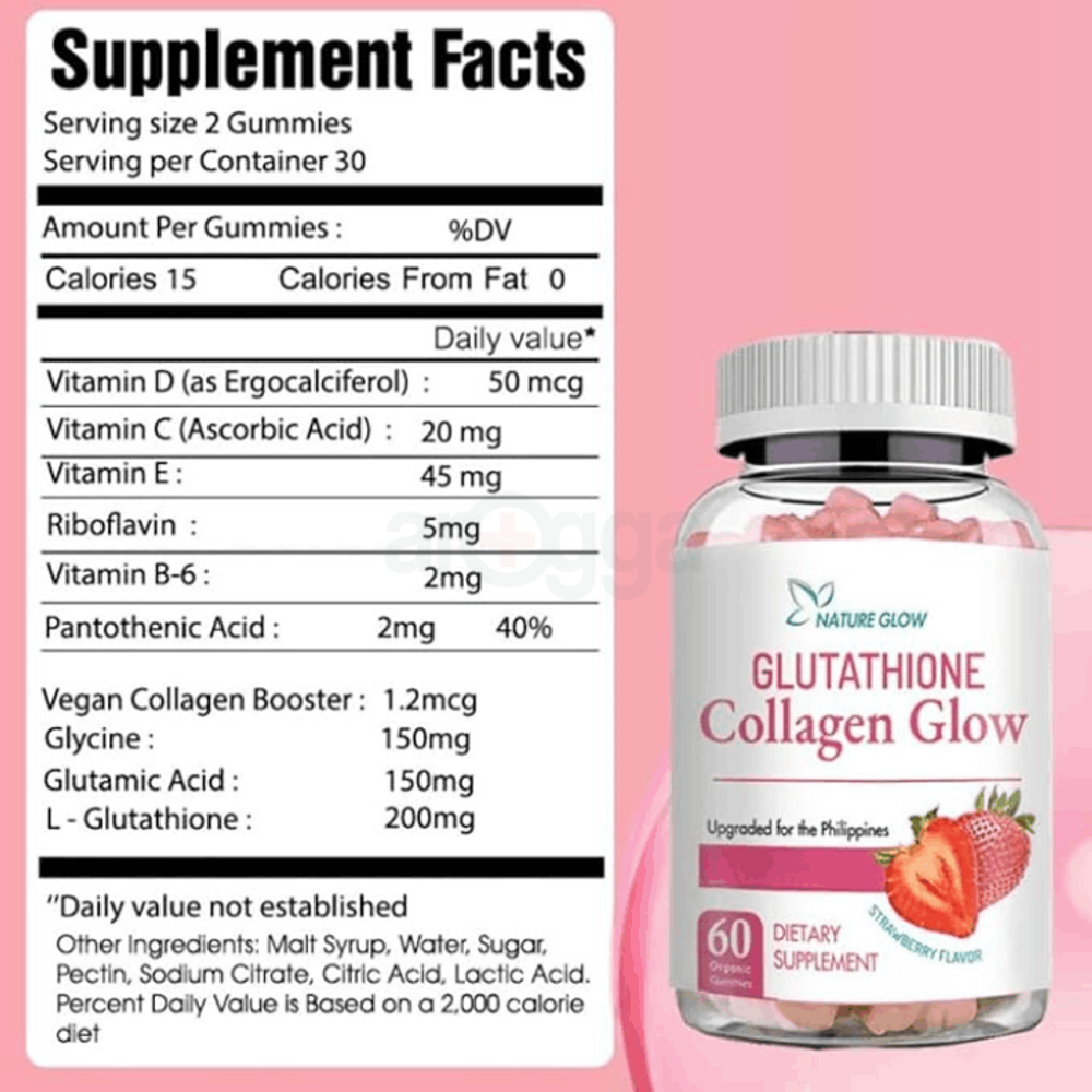 Nature Glow Glutathione Collagen Glow 60 Gummies  