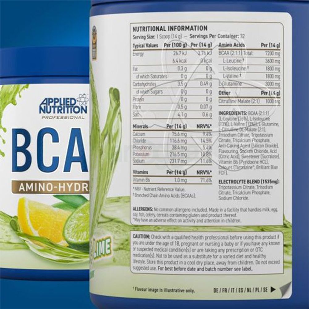 Applied Nutrition BCAA Amino Hydrate, Lemon Lime, 32 Serving  
