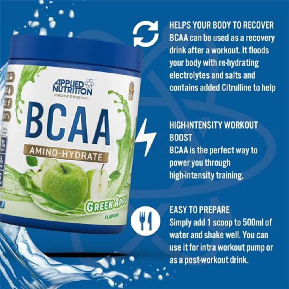 Applied Nutrition BCAA Amino Hydrate, Green Apple, 32 Serving  