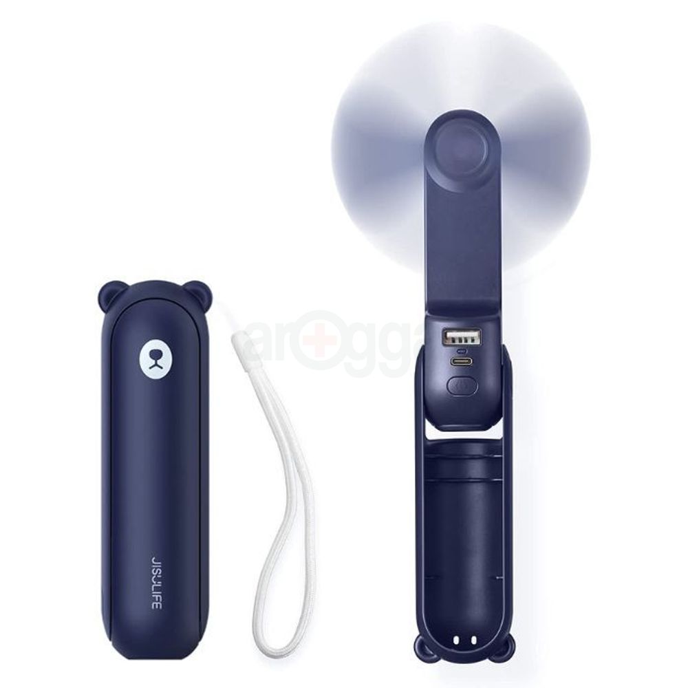 JISULIFE F8 3-in-1 Mini Foldable Fan with Flashlight & Power Bank 2000mAh  