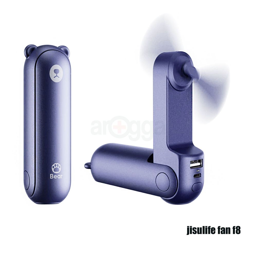 JISULIFE F8 3-in-1 Mini Foldable Fan with Flashlight & Power Bank 2000mAh  