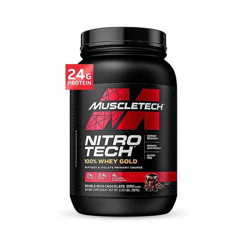 Muscletech Nitrotech 100% Whey Gold, Double Rich Chocolate, 2 Lbs  