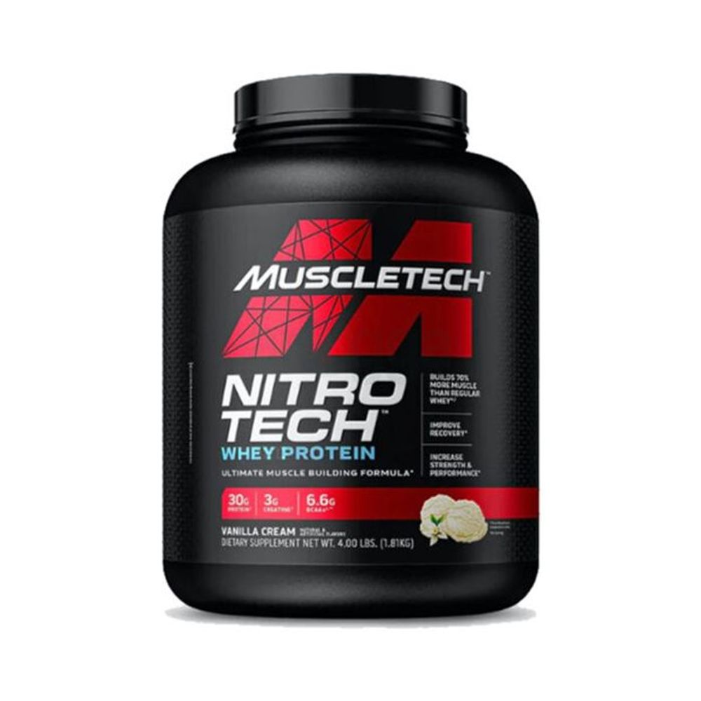 Muscletech Nitrotech Protein, Vanilla Cream, 4 Lbs  