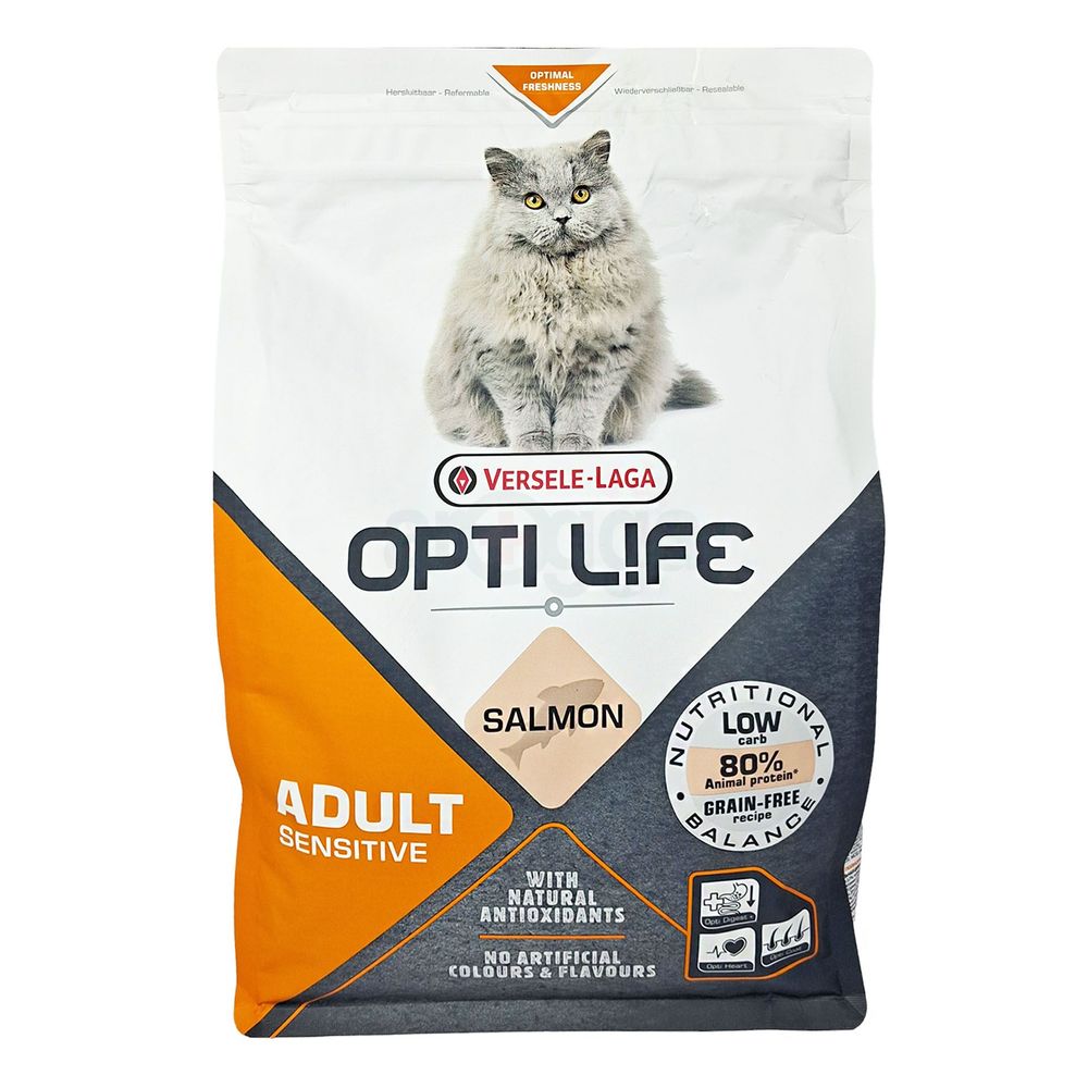 Versele-Laga Opti-Life Grain Free Super Premium Cat Food Sensitive Adult Salmon2.5KG  