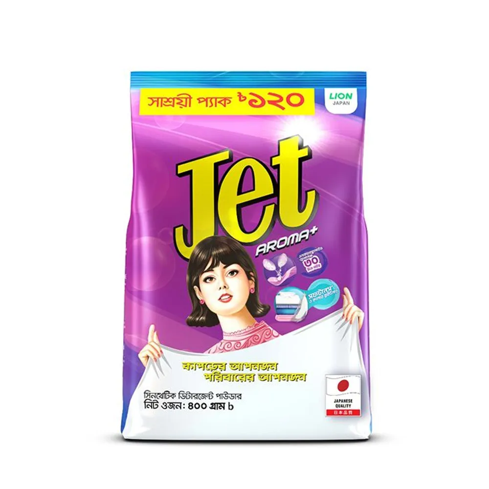 Jet Aroma+ Detergent Poly Pack 400g  