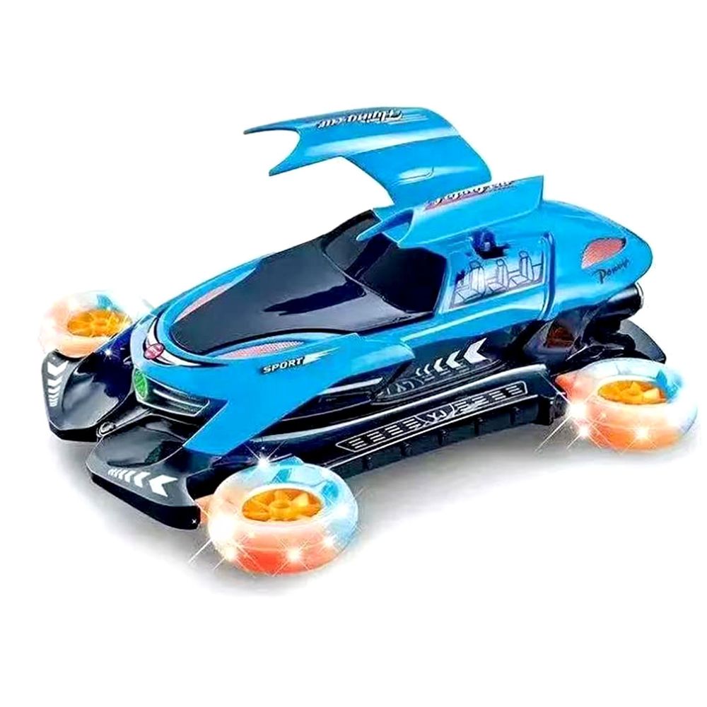 YJTOYS Flying Car with 360° Rotation, Bump & Go, 3D Lights, Sound, and Four-Wheel Stunt Action – Battery Operated, Durable ABS, Multicolor for Boys & Girls Ages 3+ (YJ388-54)  