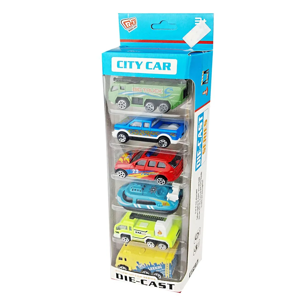 RONG XING Die-Cast Metal City 6 Pcs Set Ages 3+  