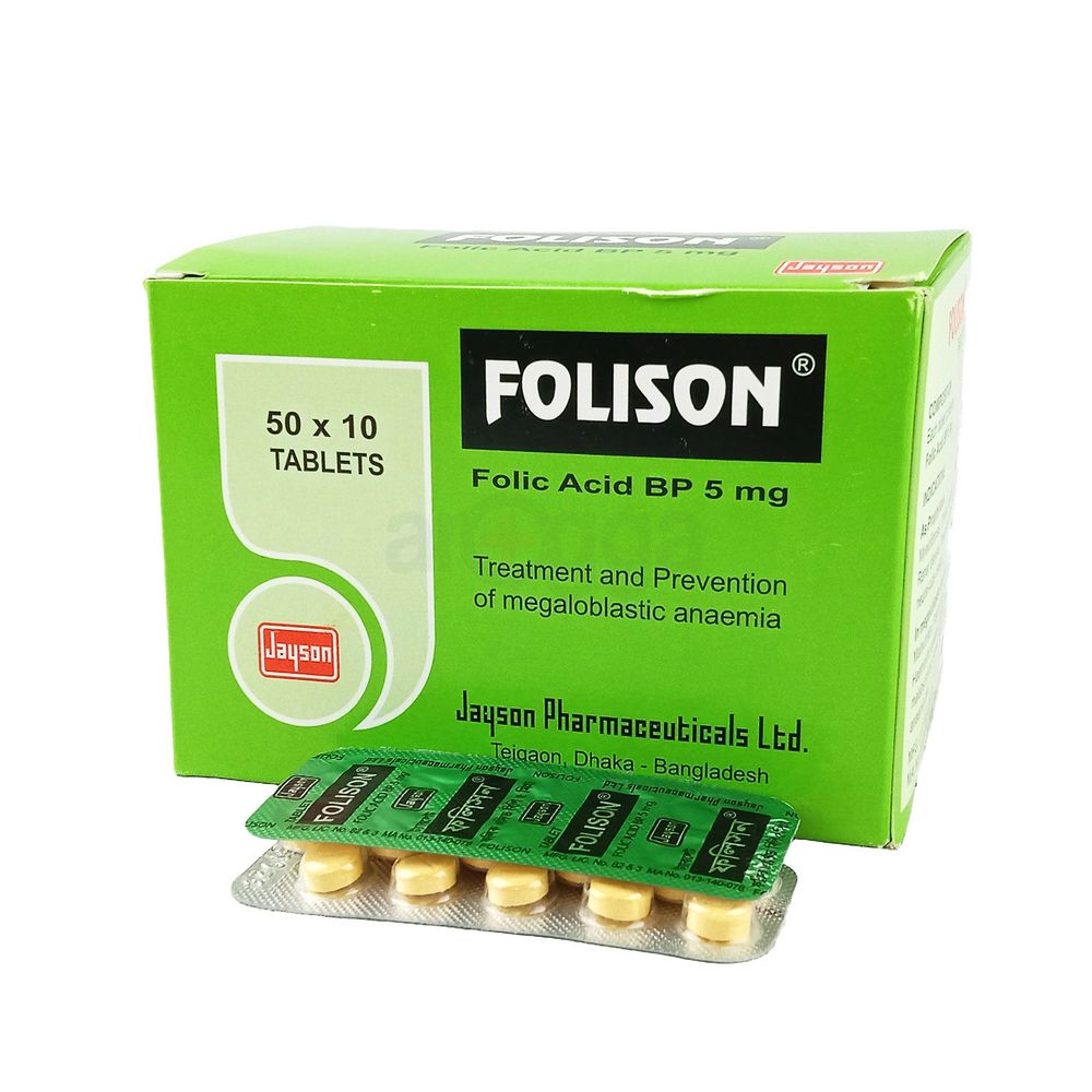 Folison 5mg Tablet - ফলিসন ৫ মি.গ্রা. ট্যাবলেট - Arogga Online Pharmacy