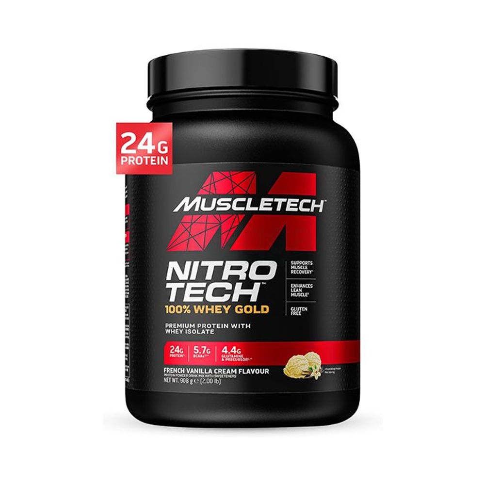 Muscletech Nitrotech 100% Whey Gold, French Vanilla Cream, 2 Lbs  