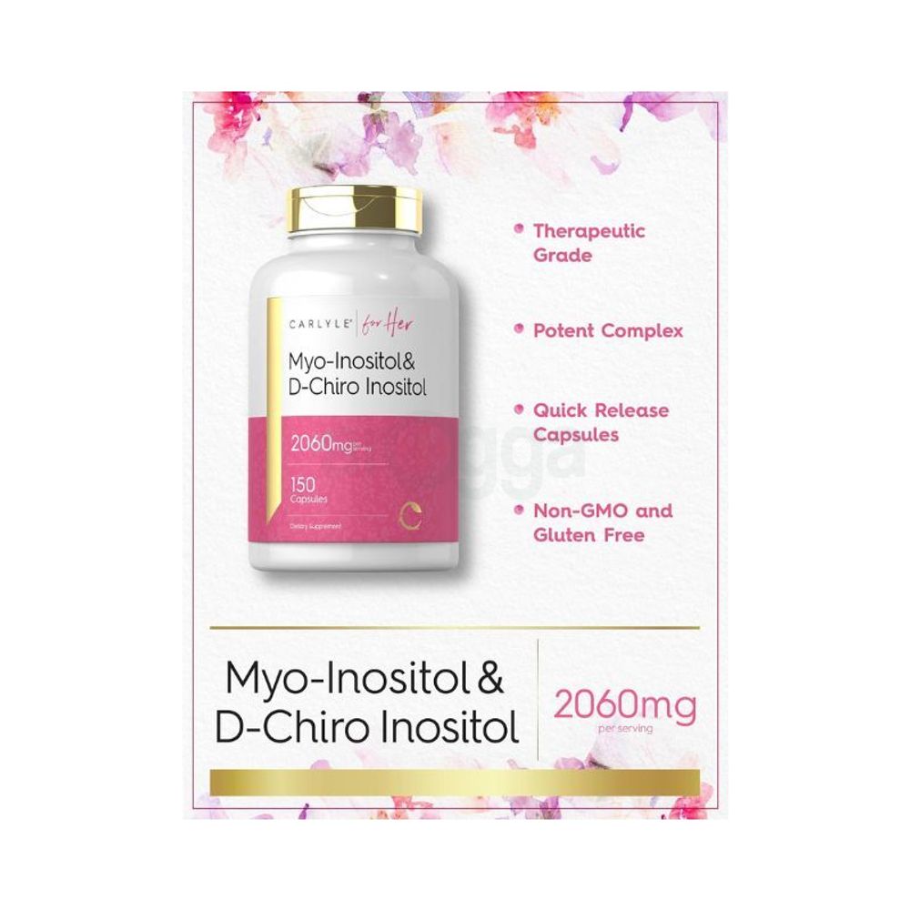 CARLYLE Myo-Inositol & D-Chiro Inositol - 2060mg - 150 Capsules  