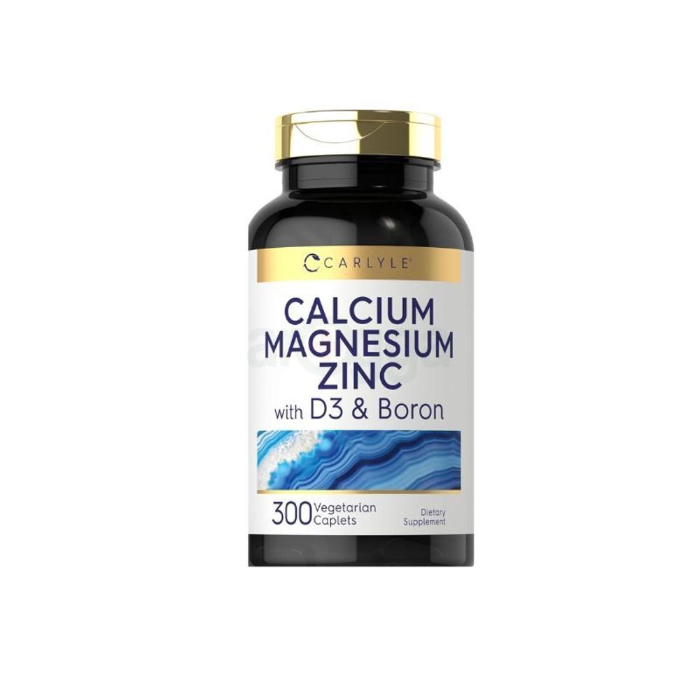 Carlyle Calcium Magnesium Zinc With D3 and Boron 300 Vegetarian Capsules  