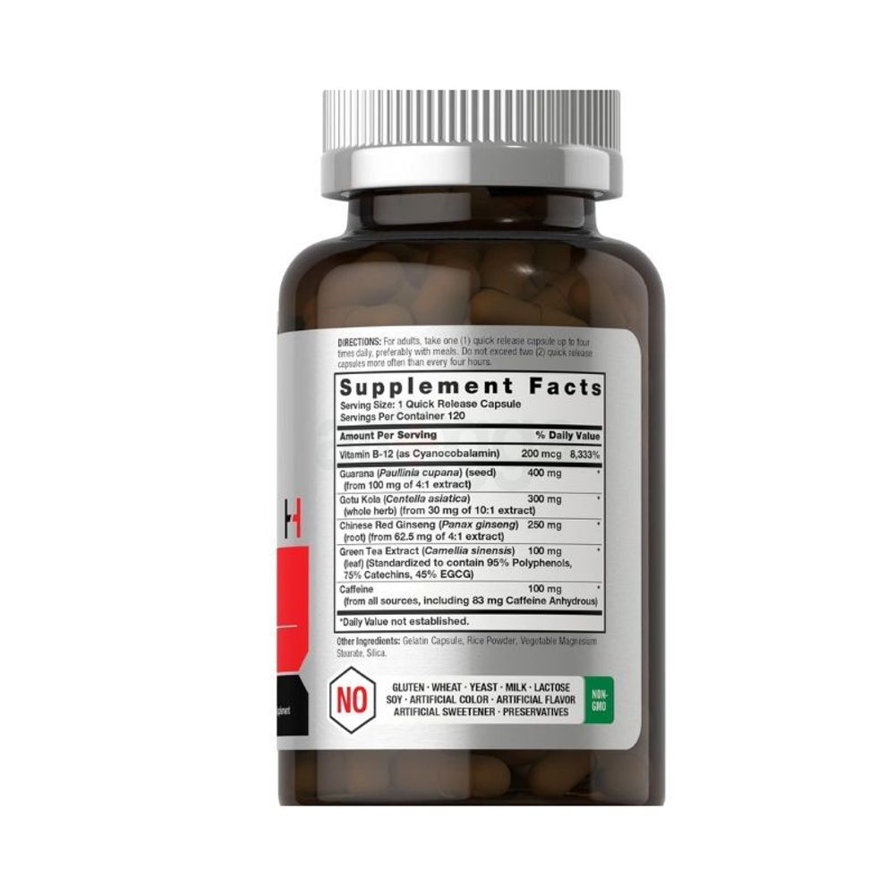 Horbäach Ultra Booster Energy With Caffeine - 120 Capsules  