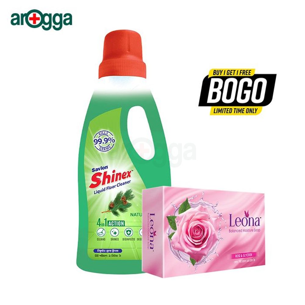 Buy 1 Shinex Floor Cleaner Natural 1000ml & Get 1 Leona Moisture Soap 100g Free  