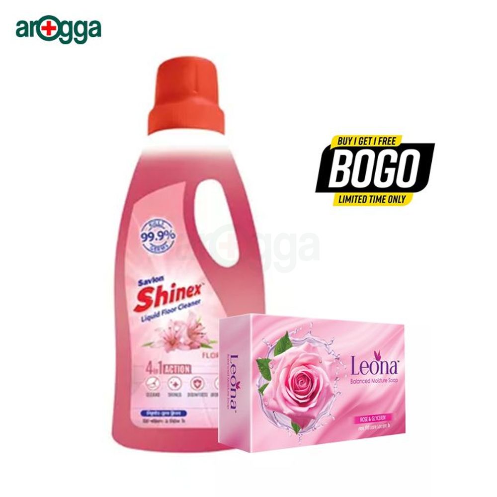 Buy 1 Shinex Floor Cleaner Floral 1000ml & Get 1 Leona Moisture Soap 100g Free  