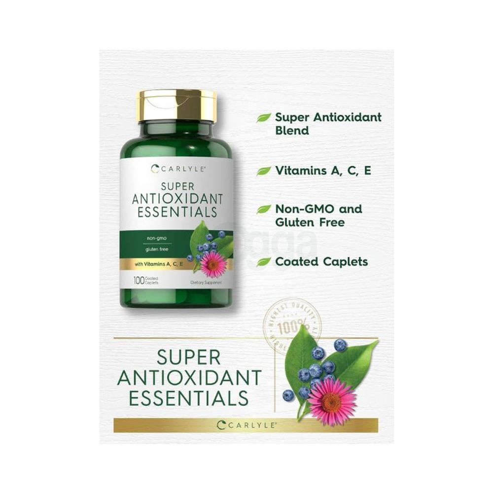 Carlyle Super Antioxidant Essentials with Vitamins A, C, E - 100 Coated Caplets  