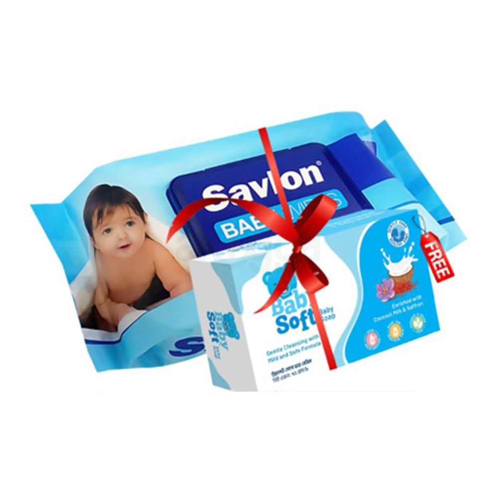 Buy 1 Savlon Baby Wipe 80s Pouch & Get 1 Baby Soap 75g Free  