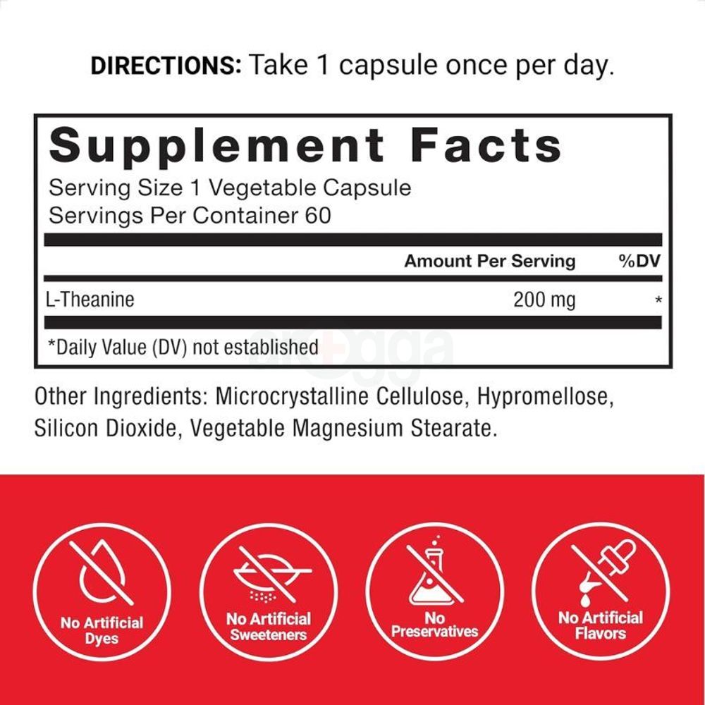 Force Factor L-Theanine - 200mg - 60 Vegetable Capsules  