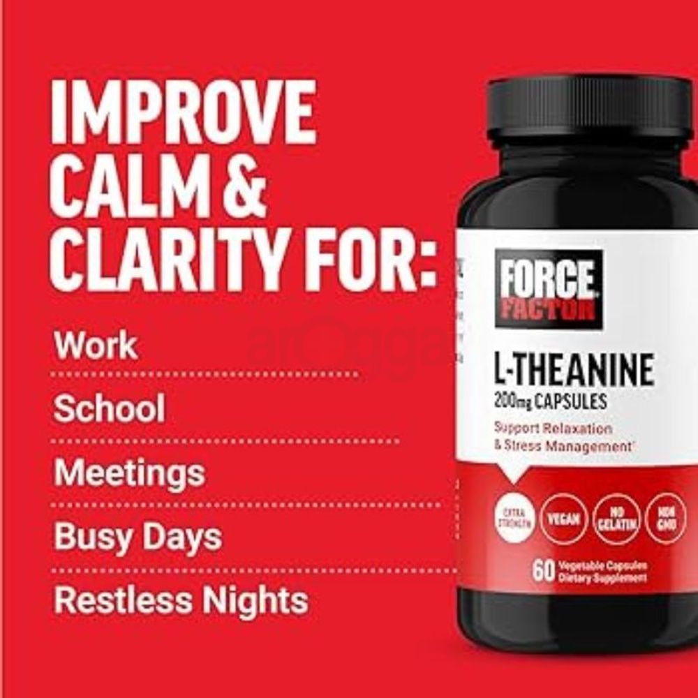 Force Factor L-Theanine - 200mg - 60 Vegetable Capsules  