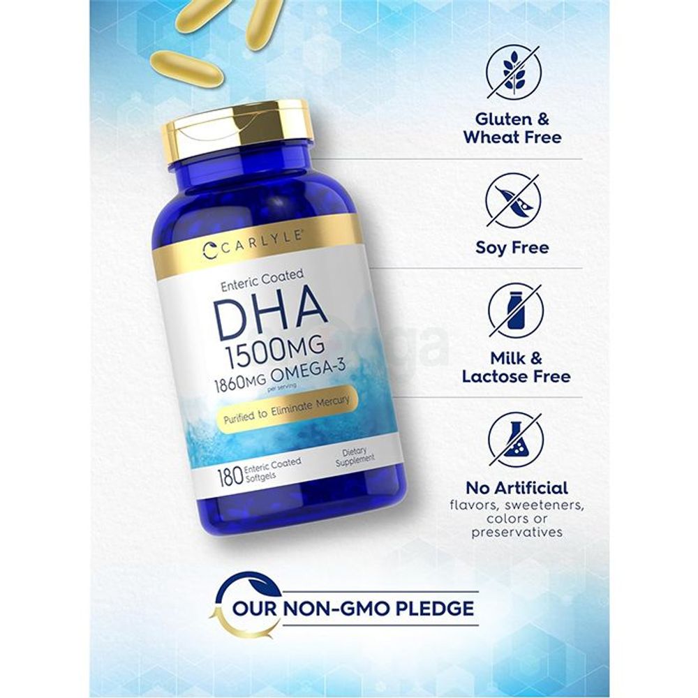 Carlyle DHA - 1500mg - 180 Enteric Coated Softgels  
