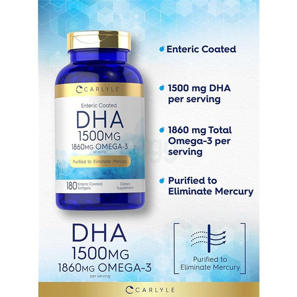 Carlyle DHA - 1500mg - 180 Enteric Coated Softgels  