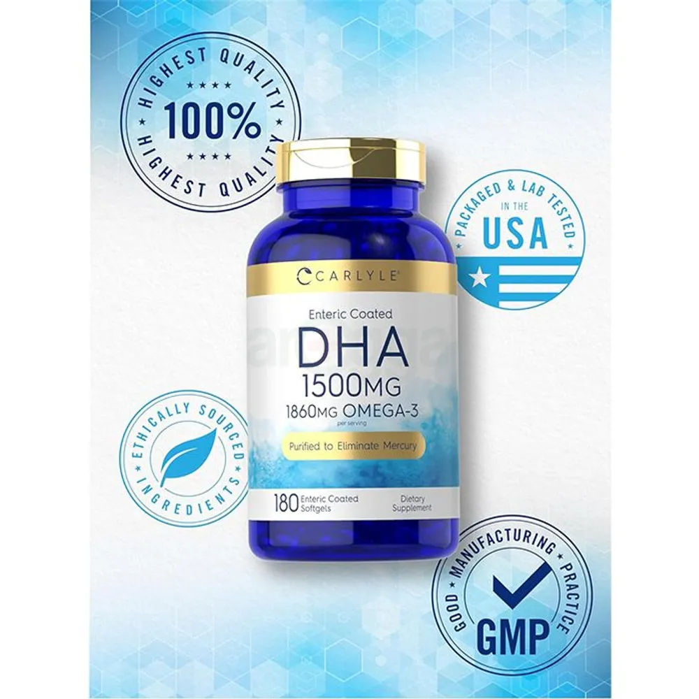 Carlyle DHA - 1500mg - 180 Enteric Coated Softgels  