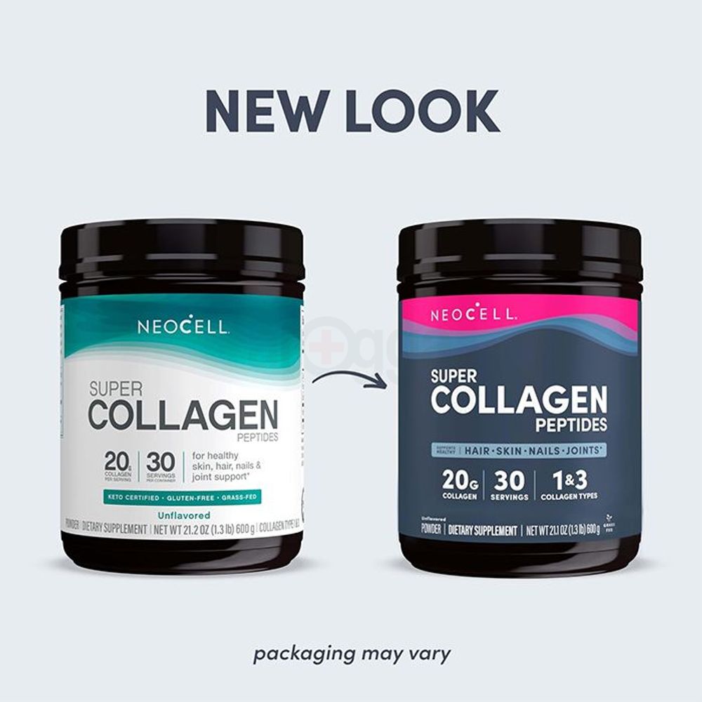 NeoCell Super Collagen Peptides - 20g - 600g Powder - 30 Servings  