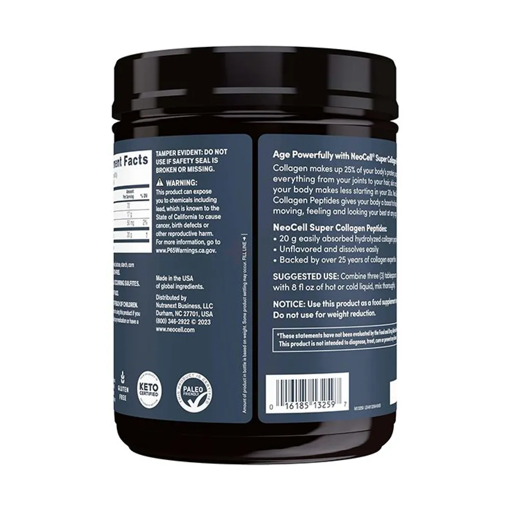 NeoCell Super Collagen Peptides - 20g - 600g Powder - 30 Servings  