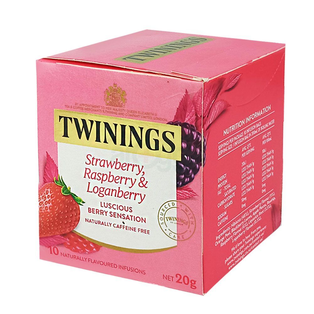 Twinings Of London Strawberry,Raspberry & Loganberry Luscious Berry Sensation Tea 10's Bags Pack  
