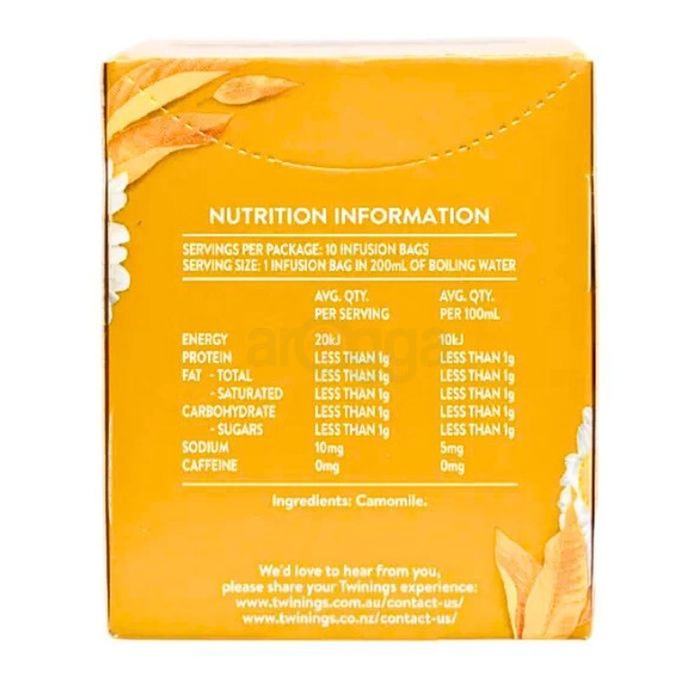 Twinings of London Pure Camomile Caffeine Free Calming & Balanced Tea 10's Bags Pack 12g  