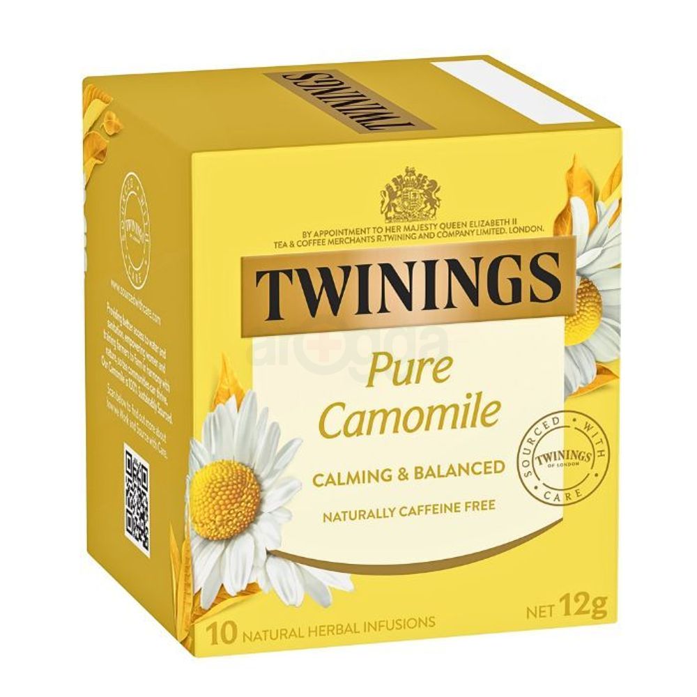 Twinings of London Pure Camomile Caffeine Free Calming & Balanced Tea 10's Bags Pack 12g  