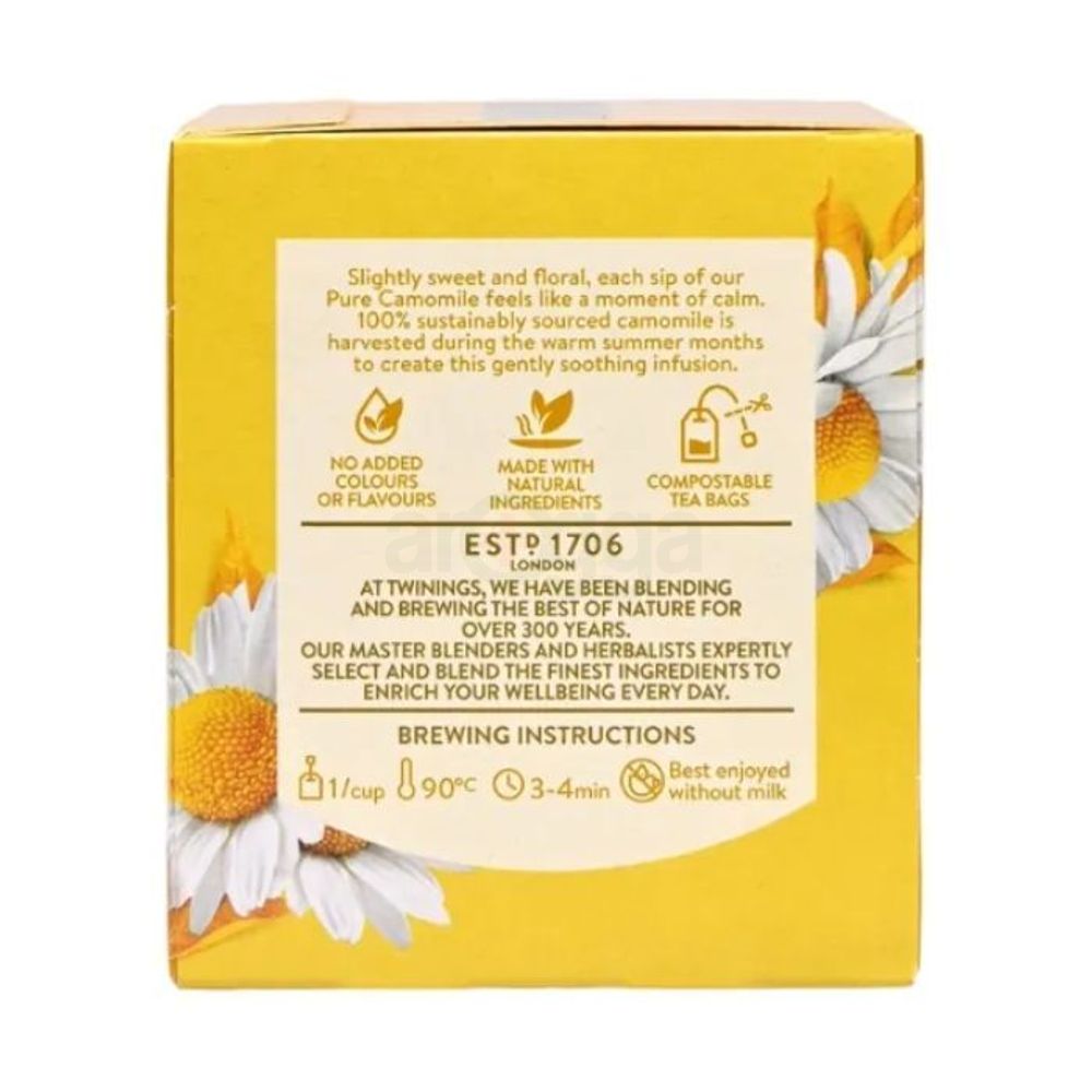 Twinings of London Pure Camomile Caffeine Free Calming & Balanced Tea 10's Bags Pack 12g  