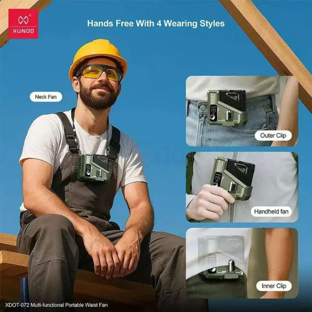 XUNDD XDOT-072 Multi-Function Portable Waist Fan 4000mAh  