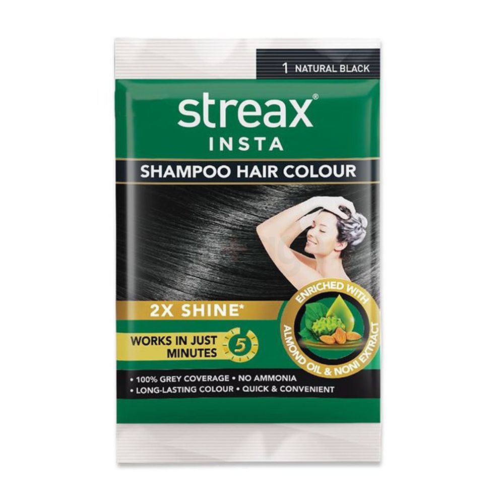Streax Insta Shampoo Hair Colour with 2x Shine  
