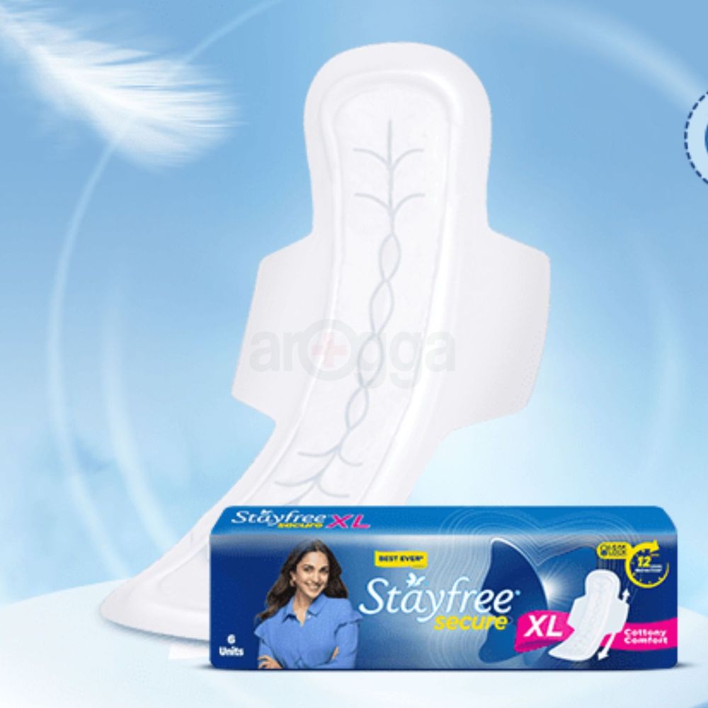 Stayfree Secure Cottony Comfort XL  Sanitary Napkins with Wings - 6 Pads  