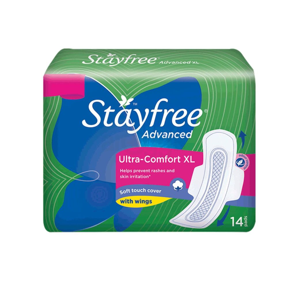 Stayfree Advanced Ultra Comfort XL Sanitary Napkins with Wings - 14 Pads  