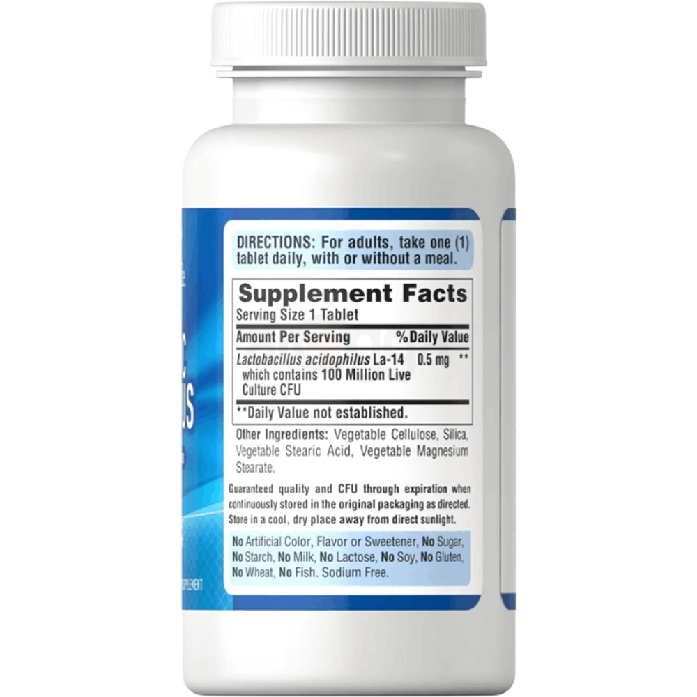 Puritan's Pride Probiotic Acidophilus (100 Million Live Cultures) 100 Tablets  