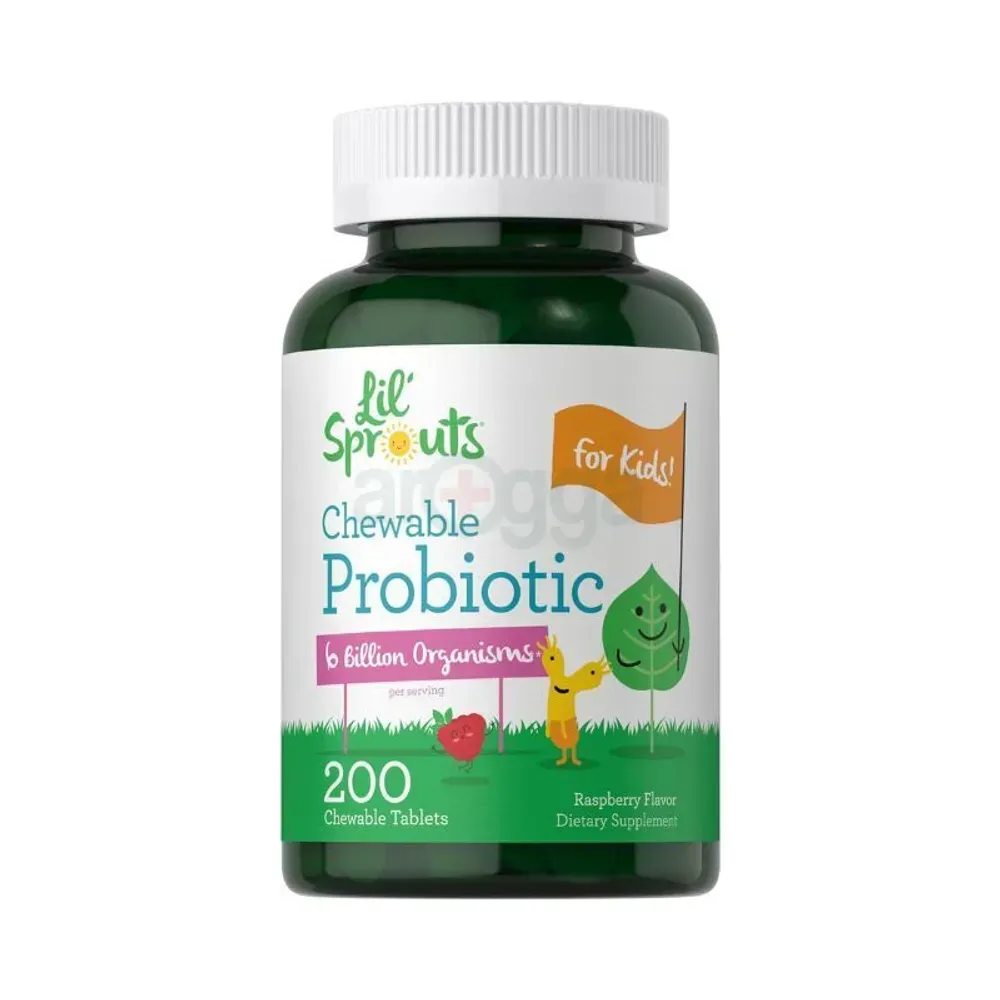 Lil Sprouts Probiotics for Kids - 17mg - 200 Chewable Tablets - Natural Raspberry Flavor  