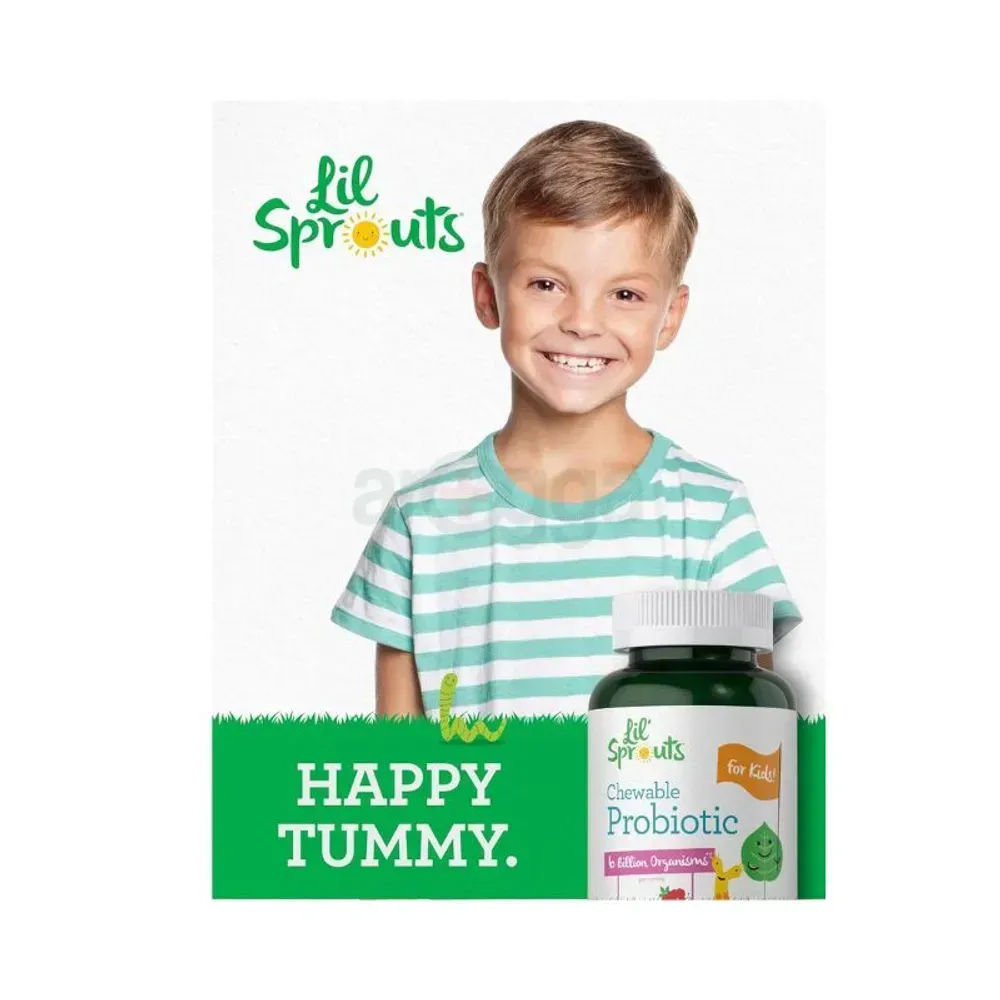 Lil Sprouts Probiotics for Kids - 17mg - 200 Chewable Tablets - Natural Raspberry Flavor  